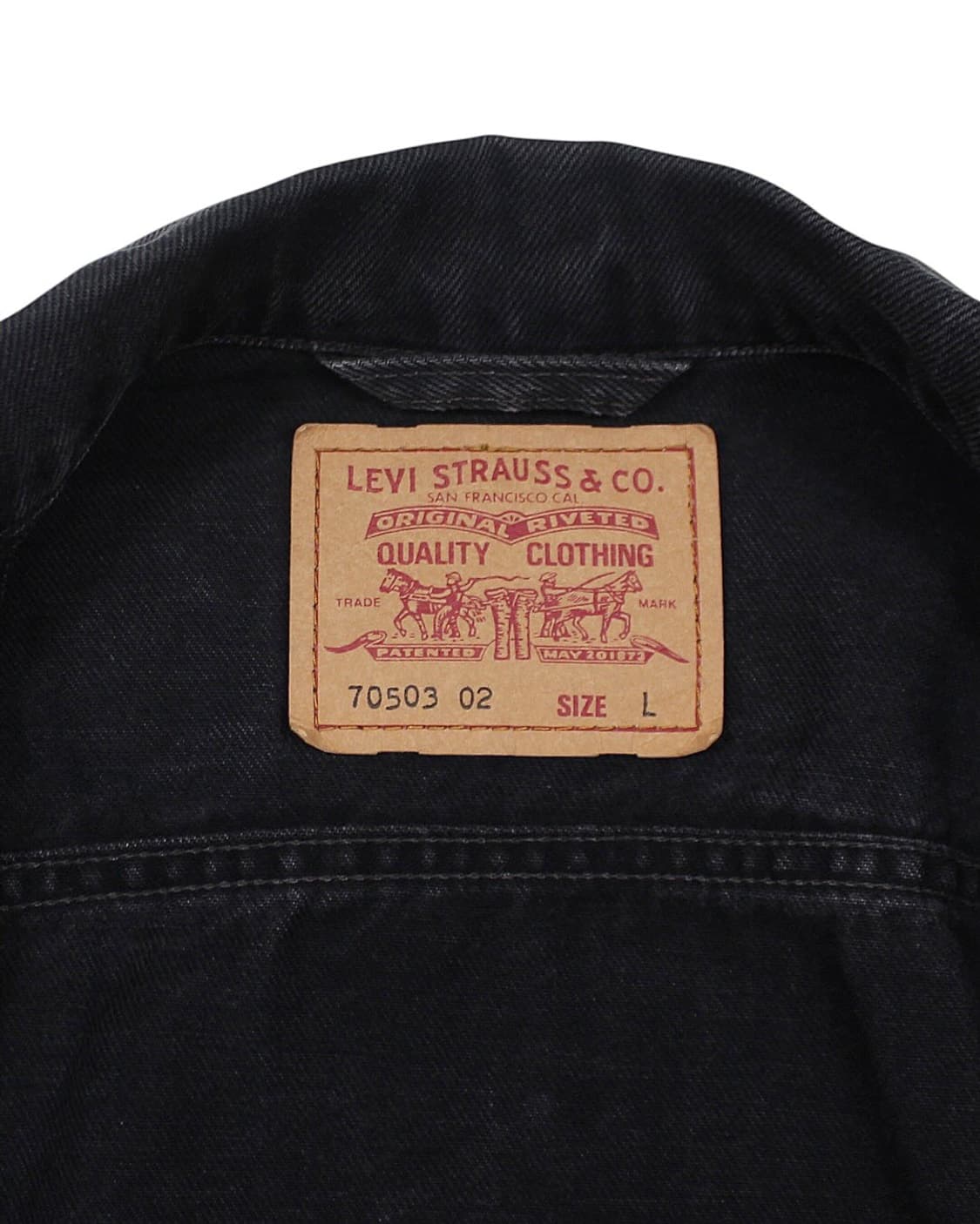1995 유로 리바이스 70503-0285 블랙 데님 트러커 자켓 빈티지 상품이미지5