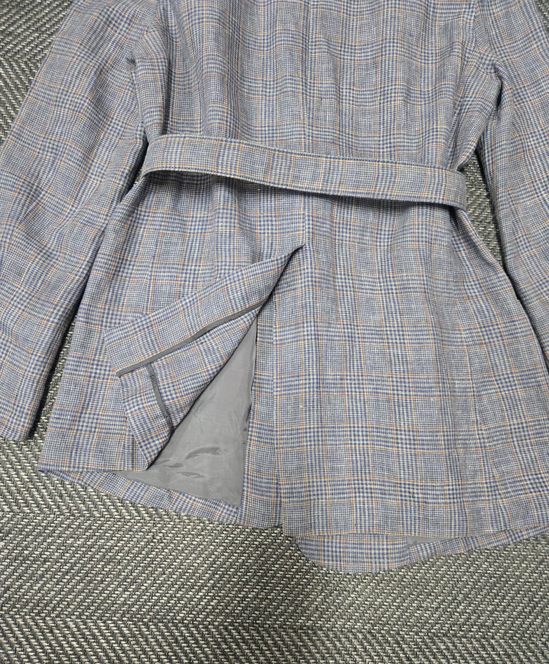 한섬 타임 TIME 체크 벨트 자켓 마93%자켓 상품이미지4