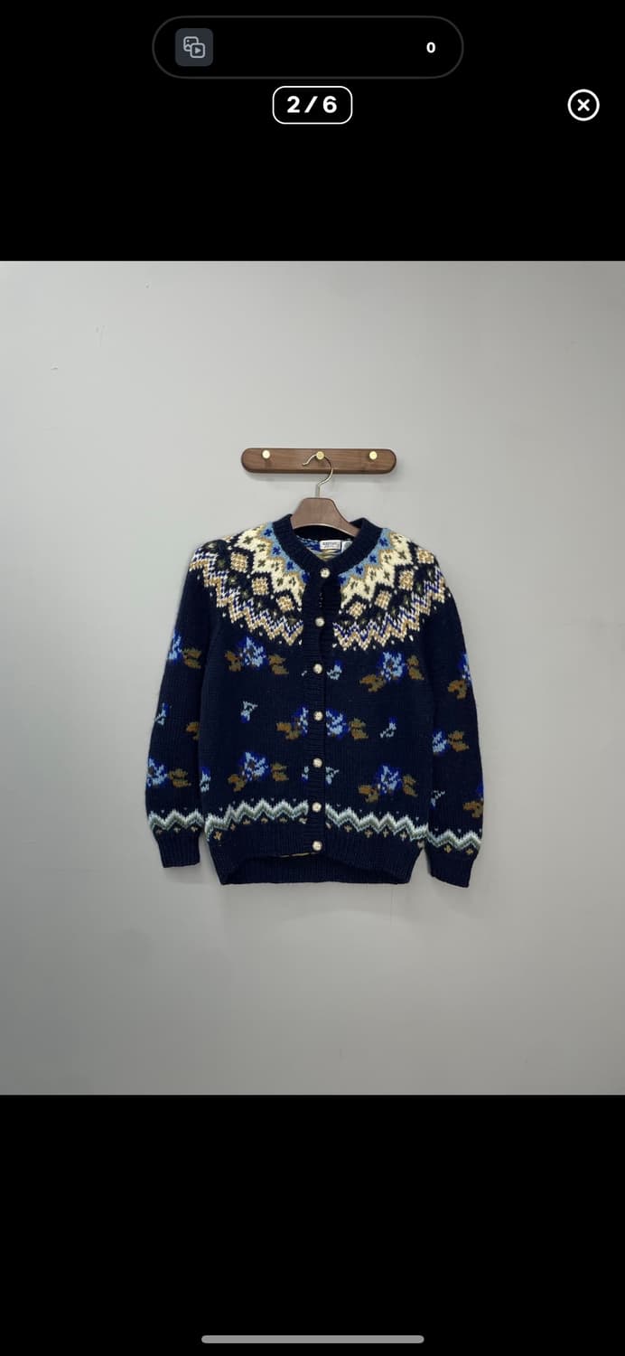 빈티지 노르딕패턴 니트 가디건 A2934 상품이미지2