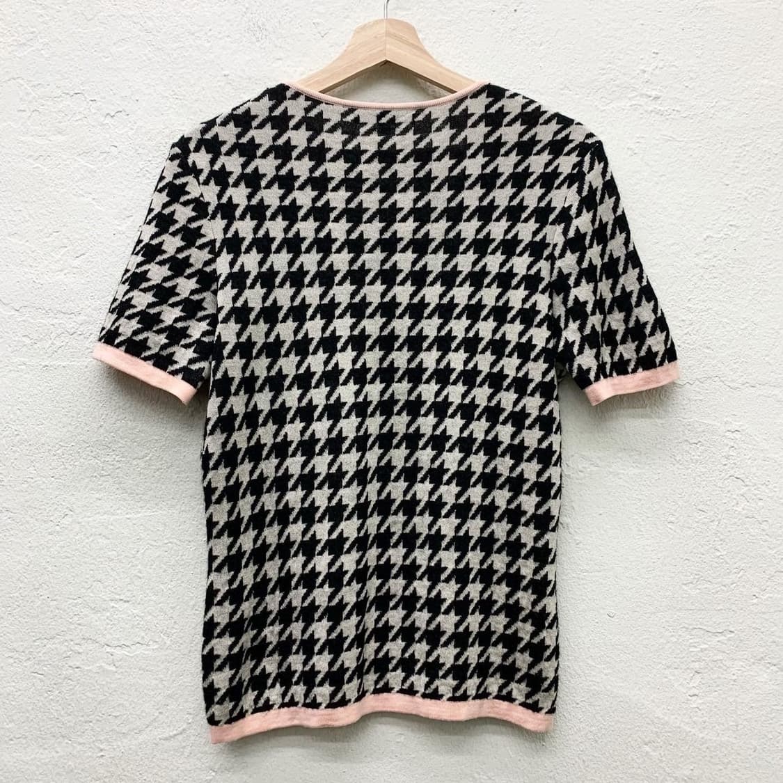 살바토레 페라가모 하운드 투스 체크 시보리 하프 니트 상품이미지3