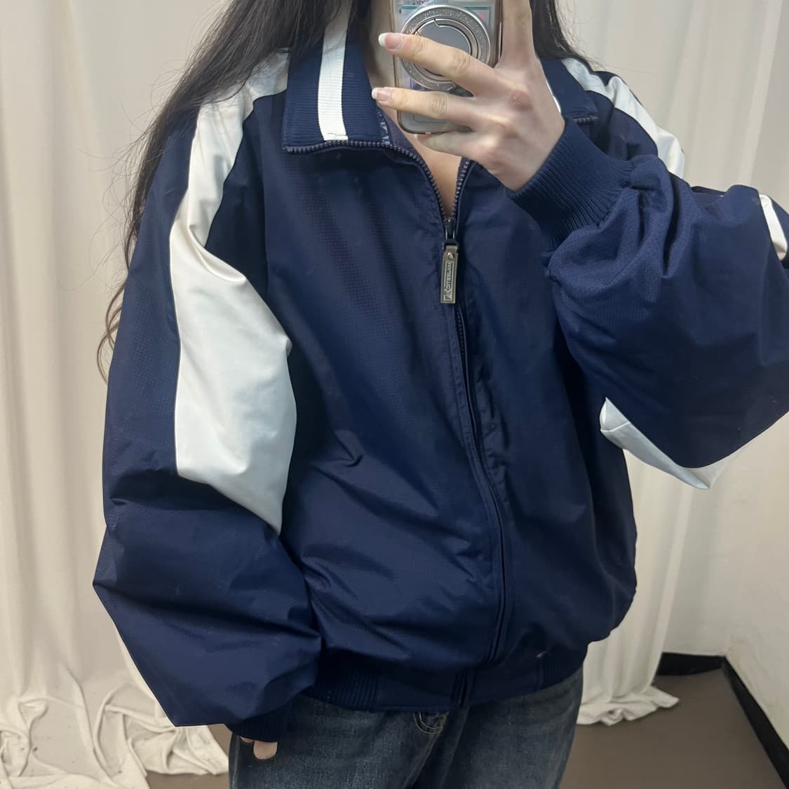 Majestic navy nylon blouson 상품이미지3