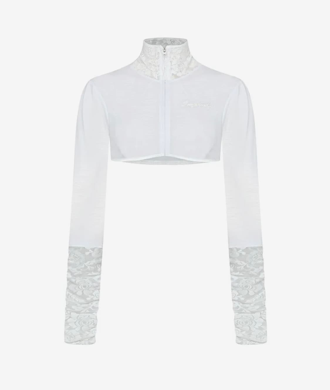 Casper Lace Zip-up Tee Ghost Sheer 상품이미지3