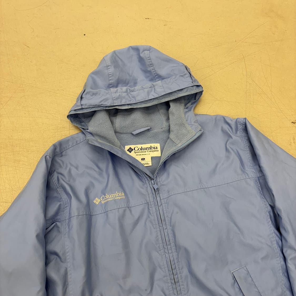 컬럼비아 우먼스 스카이블루 스몰로고 기모 바람막이 상품이미지2