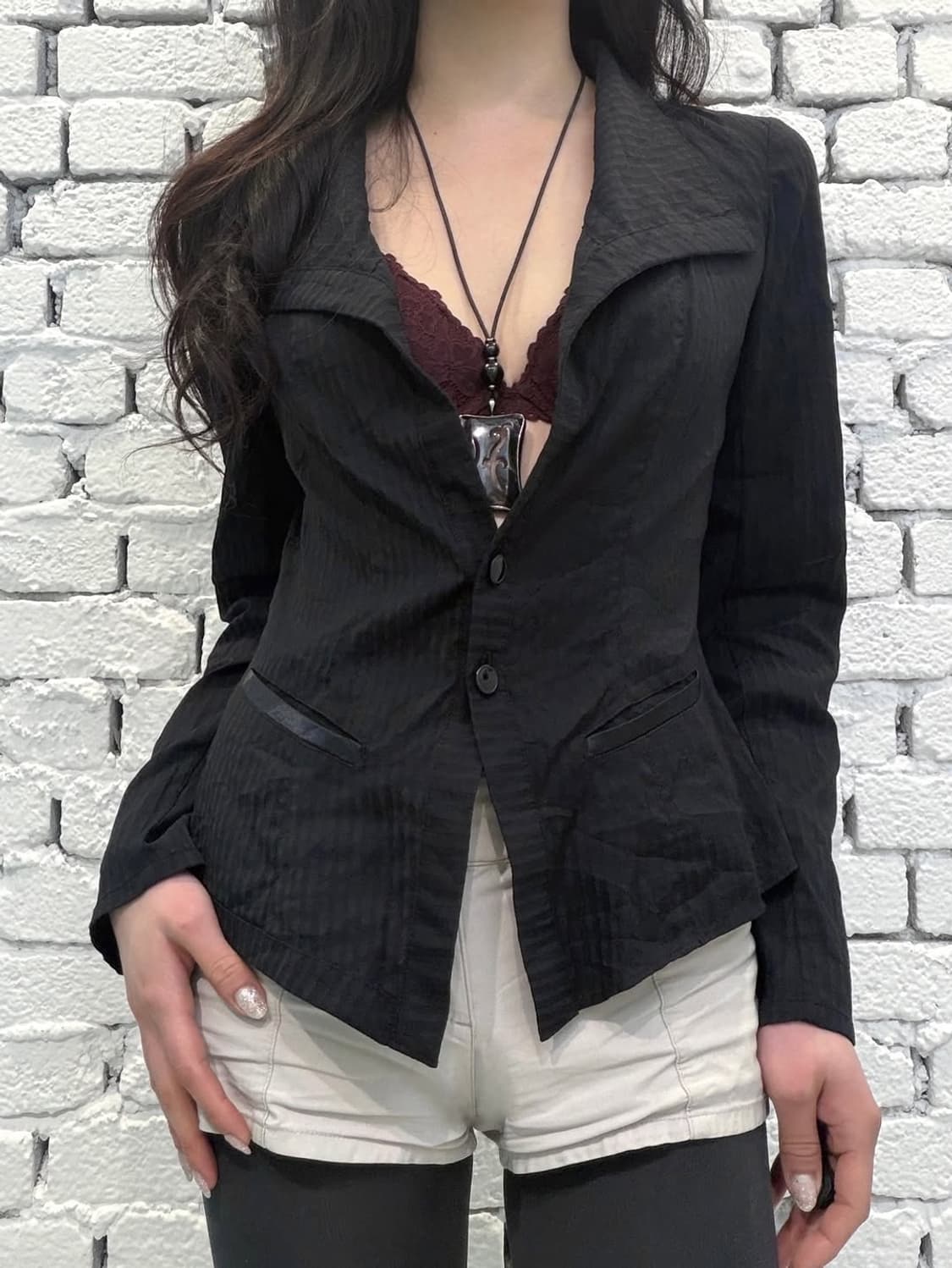 er Stripe Single Button Jacket 상품이미지3