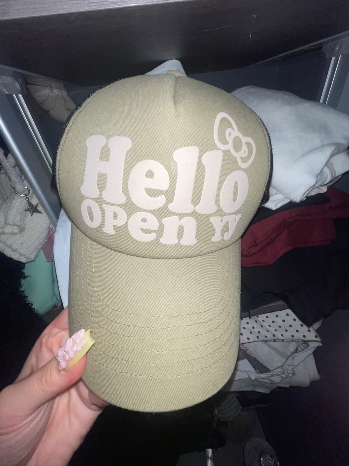 오픈와이와이x헬로키티 트러커캡 카키 상품이미지2