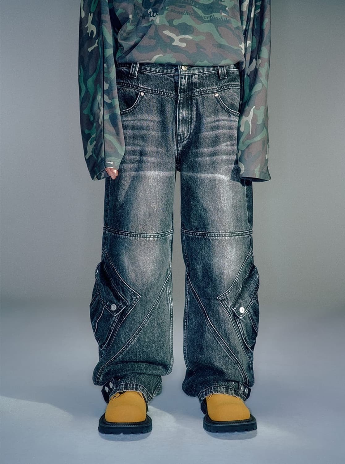  SCOPPER X-POCKET CARGO DENIM BLACK L 상품이미지1