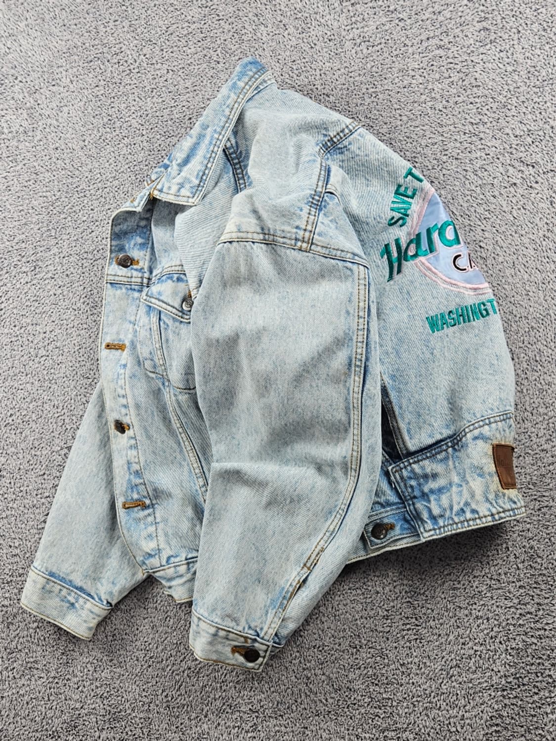 하드락카페 자수 백로고 데님 트러커 자켓 ( S ) / 9409 상품이미지4