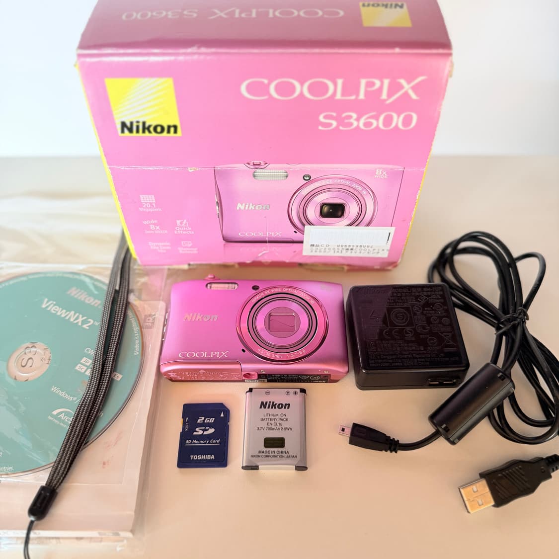 ✨에스파 픽 미품 풀박스✨ 니콘 쿨픽스 S3600 캔디핑크 🍭 상품이미지2