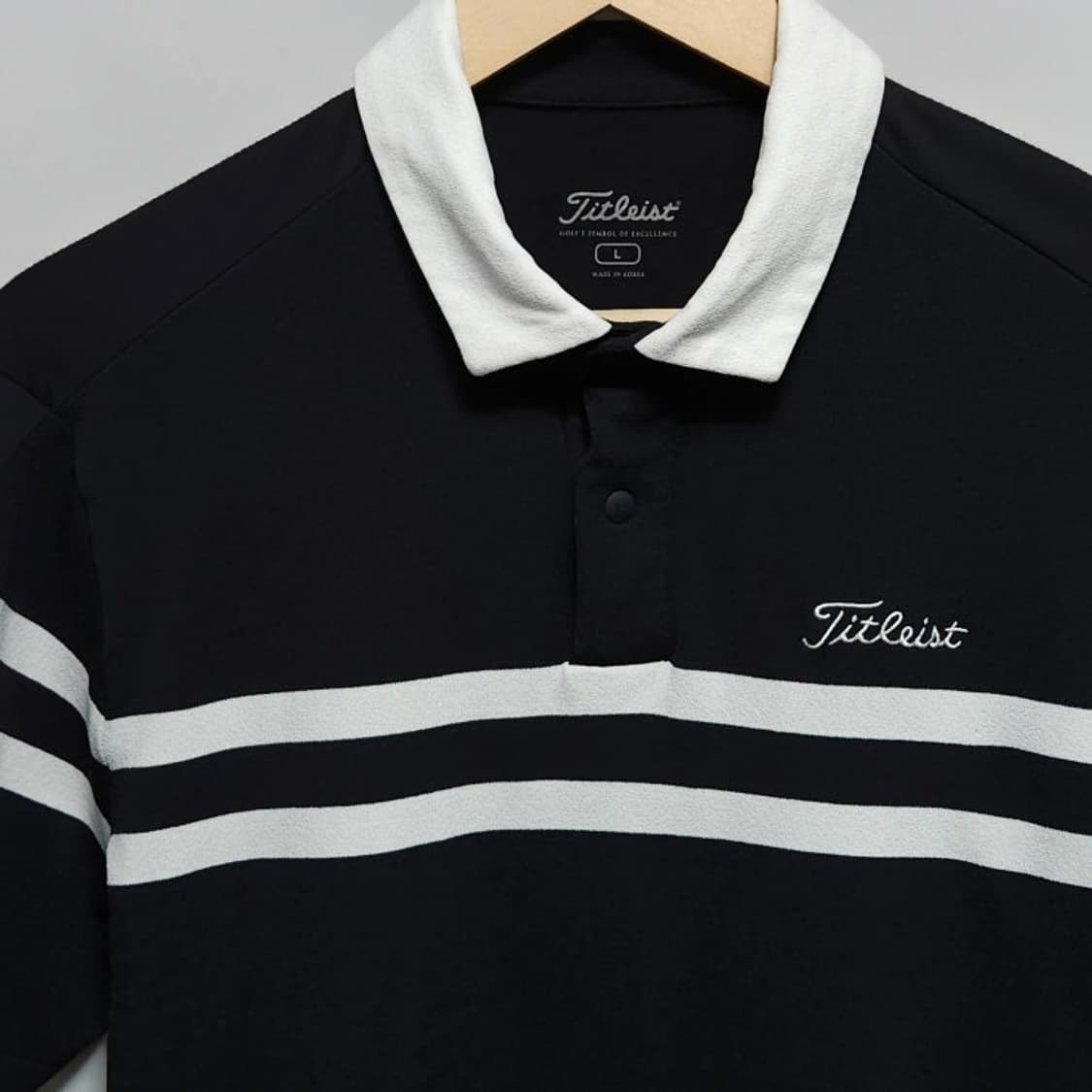 100 Titleist 타이틀리스트 골프 기능성 반팔 카라티 블랙 상품이미지2