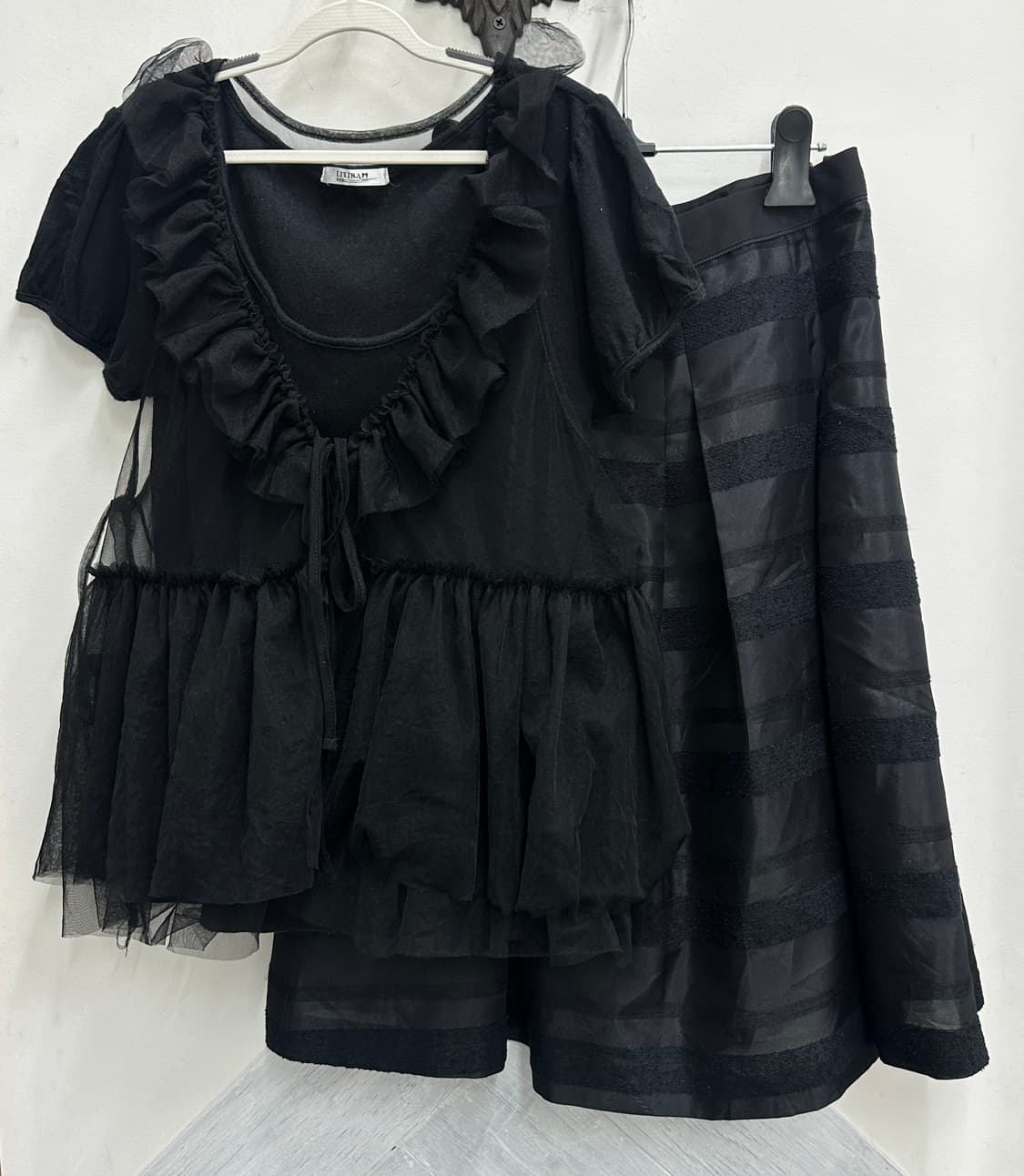 🖤슈슈룬 쇼콜라 블랙 갸루 코디세트🖤 레이스 지뢰계 블랙코디 마계 상품이미지3