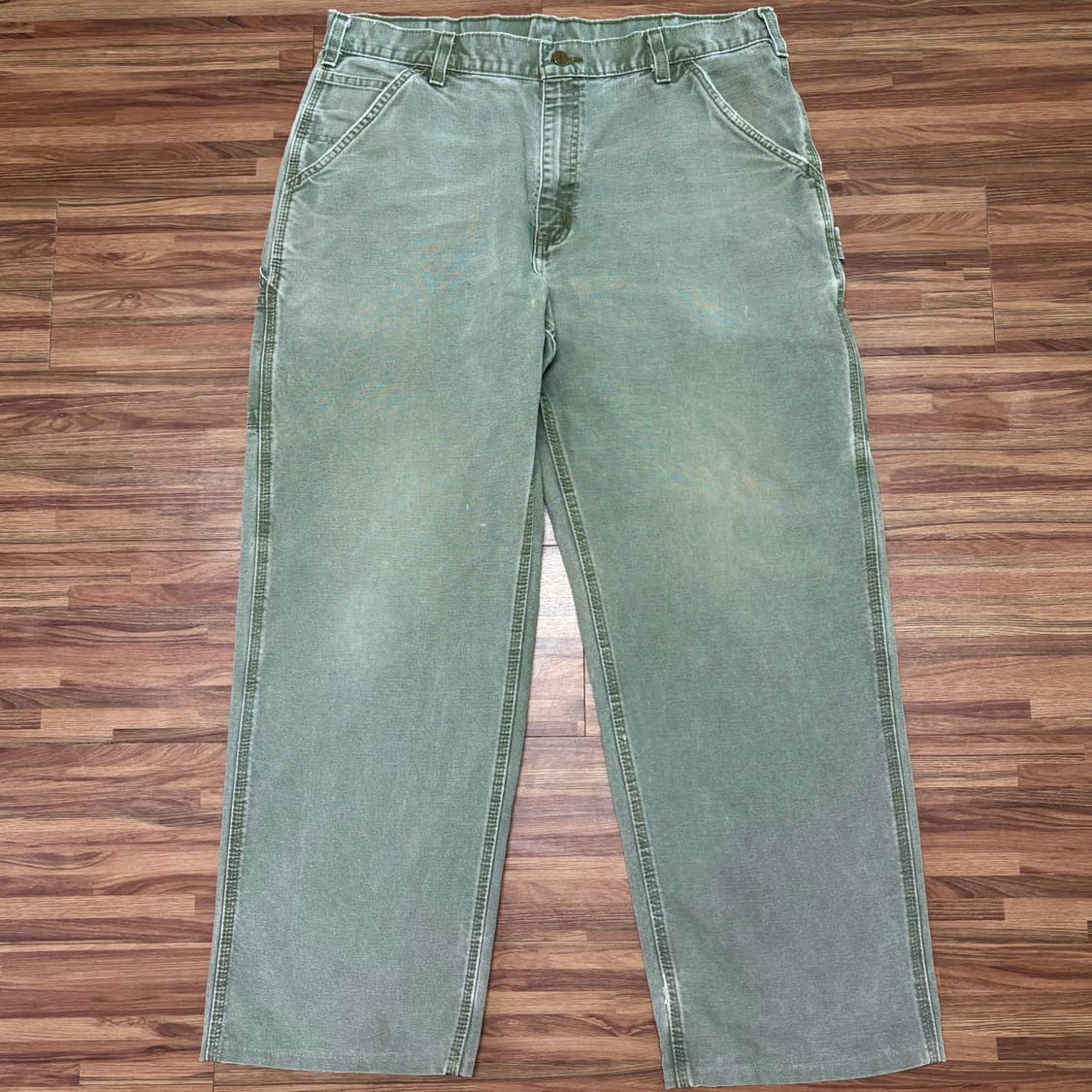 빈티지 칼하트 모스그린 싱글니 카펜터 팬츠 34 상품이미지1