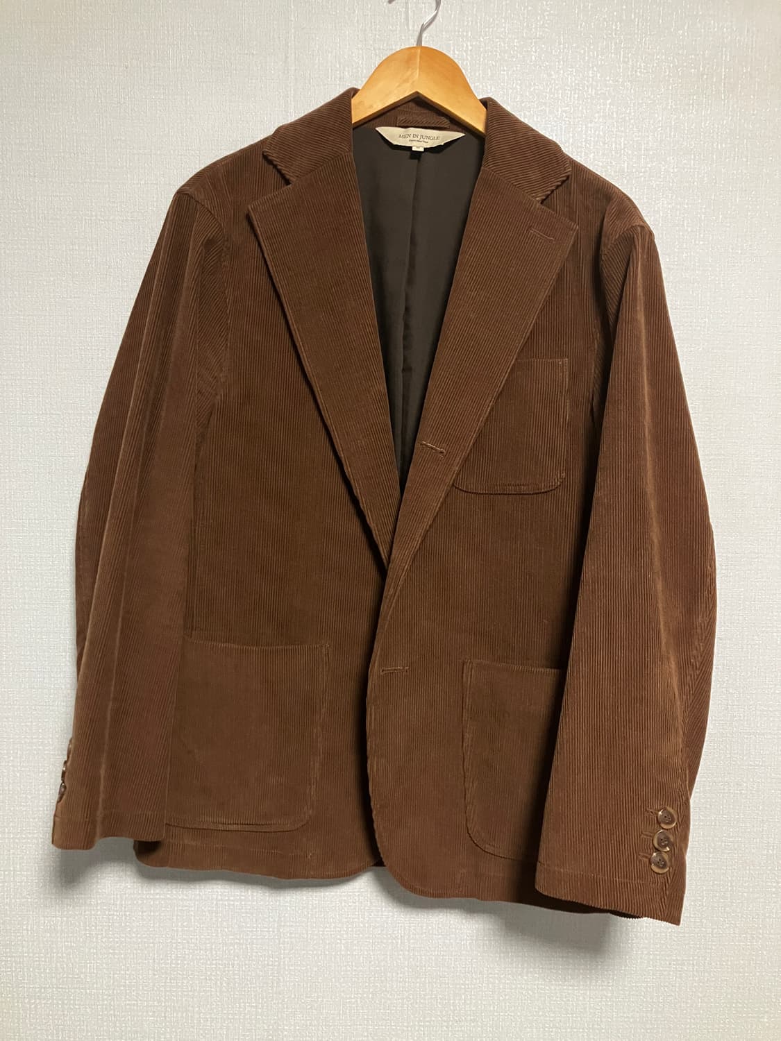 맨인정글 마르쉐 코듀로이 노치드 싱글 자켓 (브라운, M) 상품이미지1