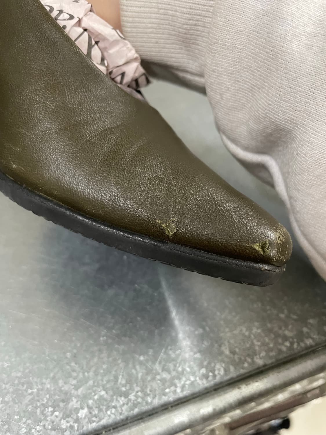 보테가 베네타 투톤 펌프스 올리브 블랙 35.5 상품이미지8