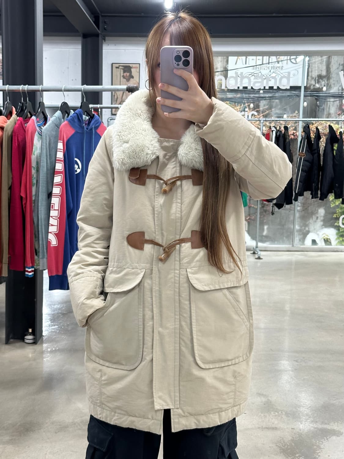 히스테릭글래머 Primaloft 히스걸 넥버클 퍼 덕다운푸퍼롱자켓 상품이미지1