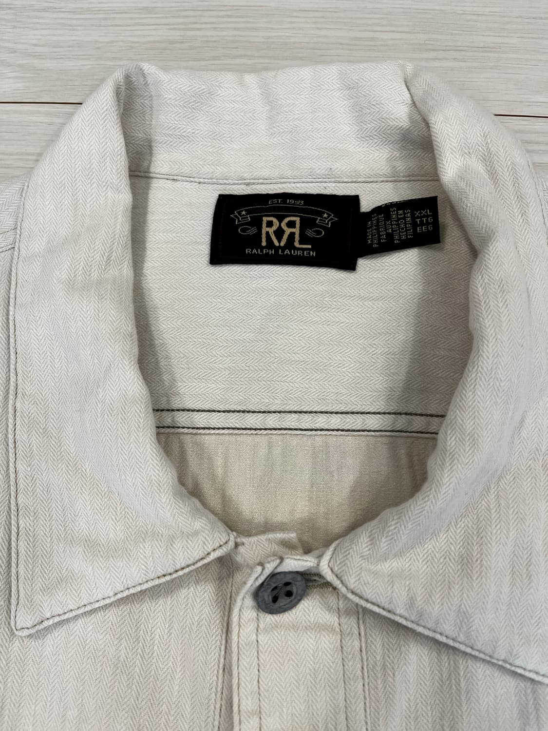 RRL 더블알엘 린넨 혼방 HBT워크 풀오버 셔츠 자켓 상품이미지4