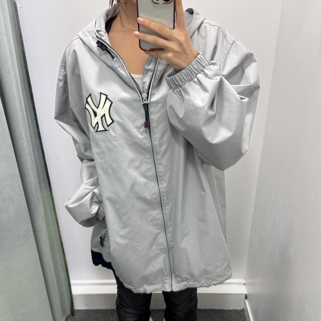 W.W.S mlb 양키즈 그레이 바람막이 자켓 상품이미지2