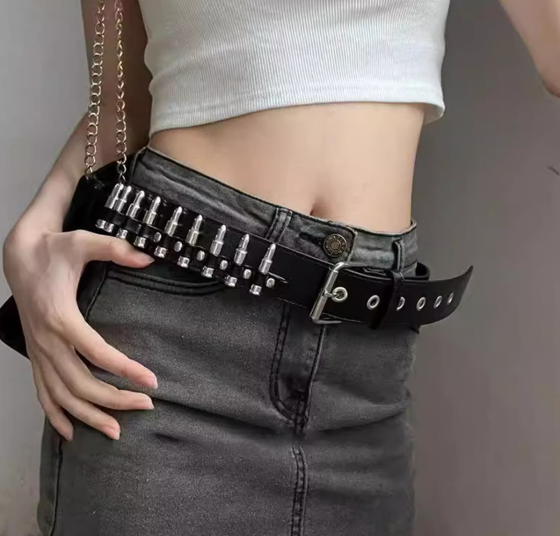  Bullet Edge Black Belt – 스트릿 탄피 포인트 벨트 상품이미지3