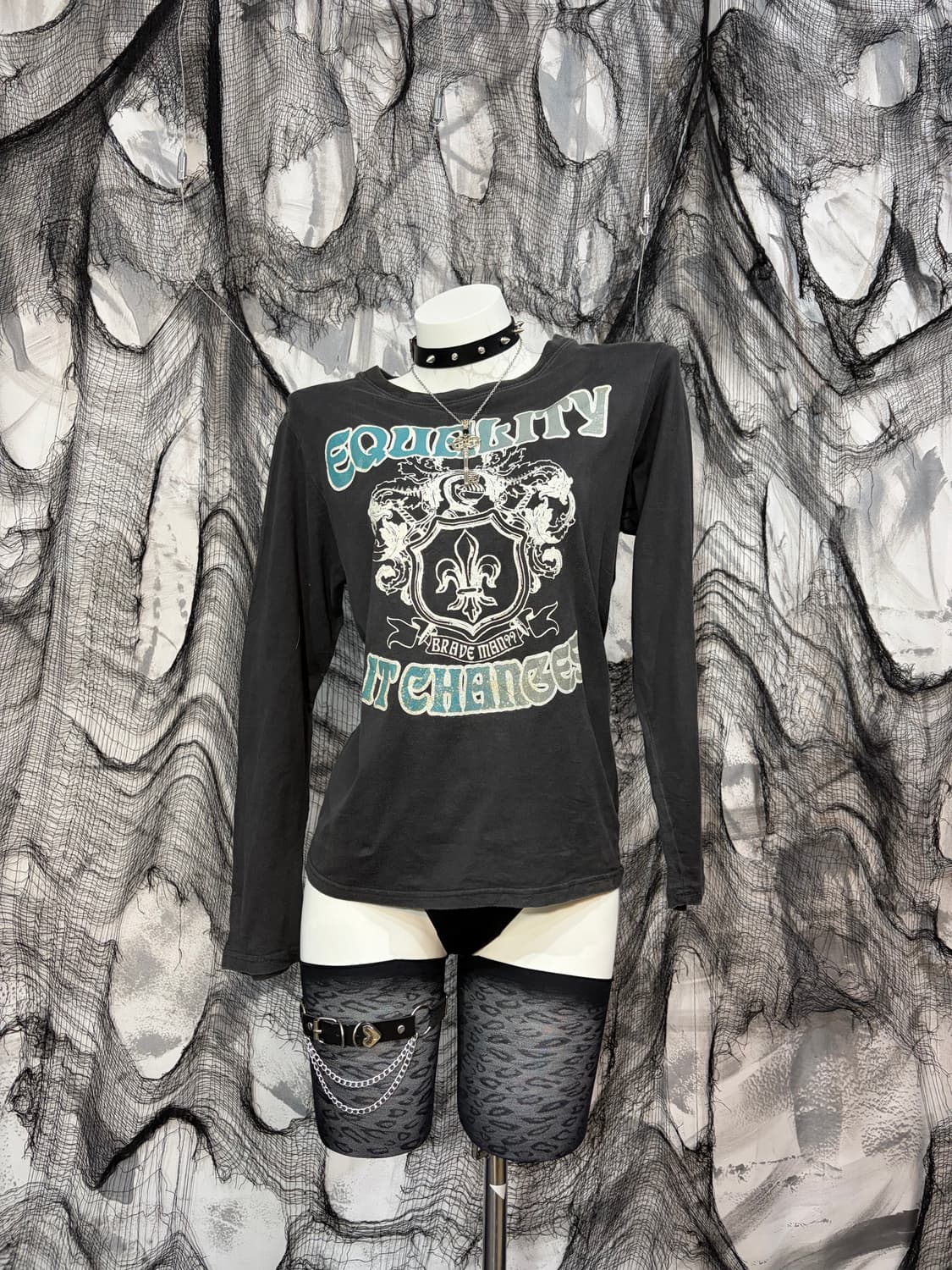 Y2K Glitter dagger Printing long sleeve 상품이미지6