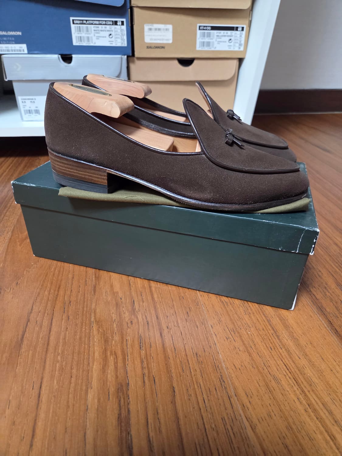 Belgian Shoes Henri 98 브라운 스웨이드 로퍼 상품이미지2