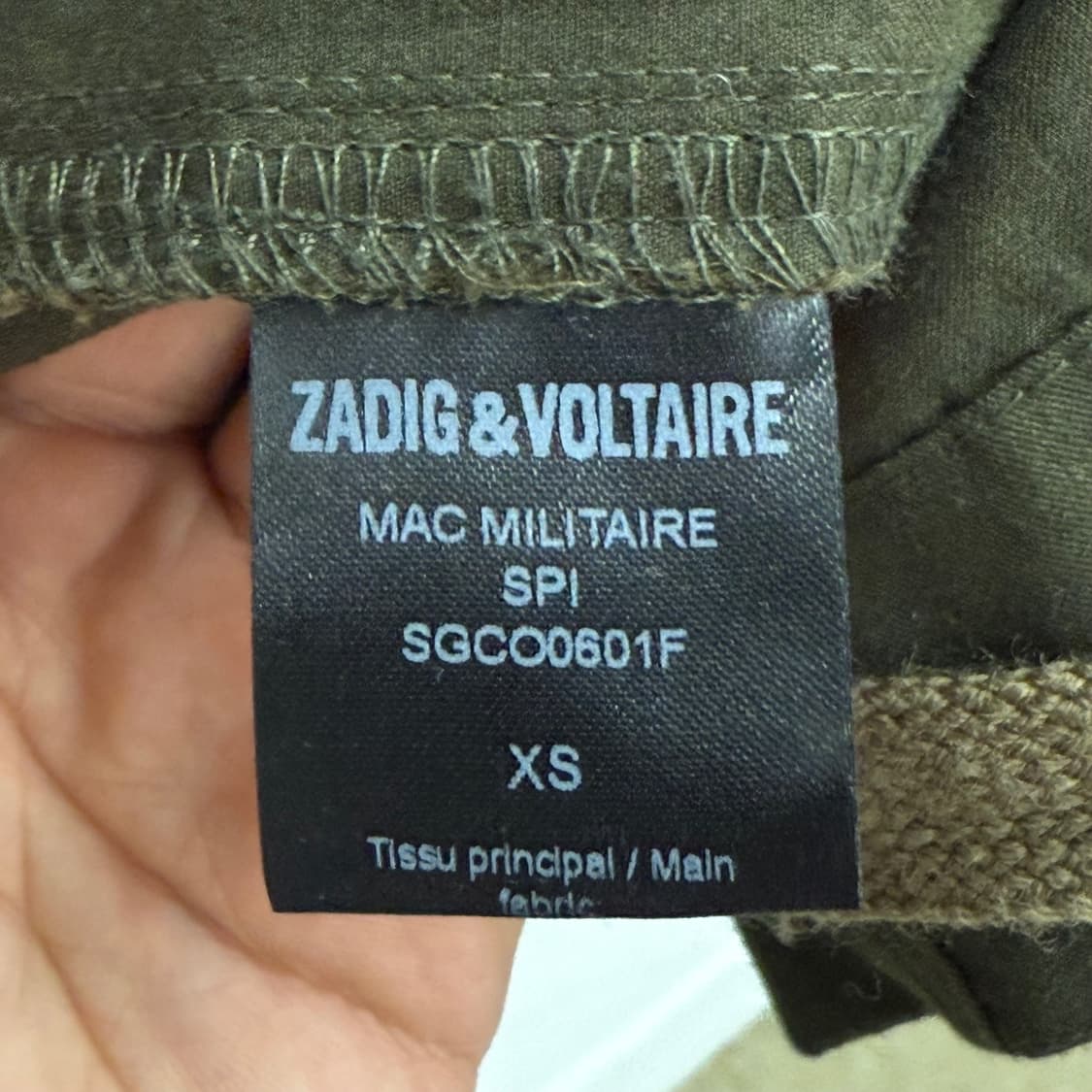 쟈딕앤볼테르 카키 사파리 자켓 (XS) 상품이미지3