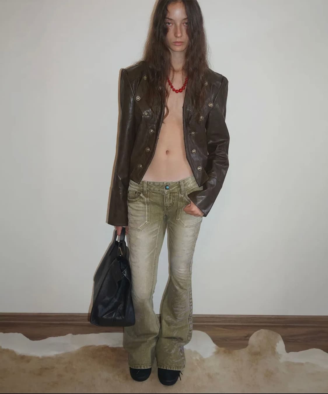 Napoleon Eco Leather Jacket Matte Brown 상품이미지1