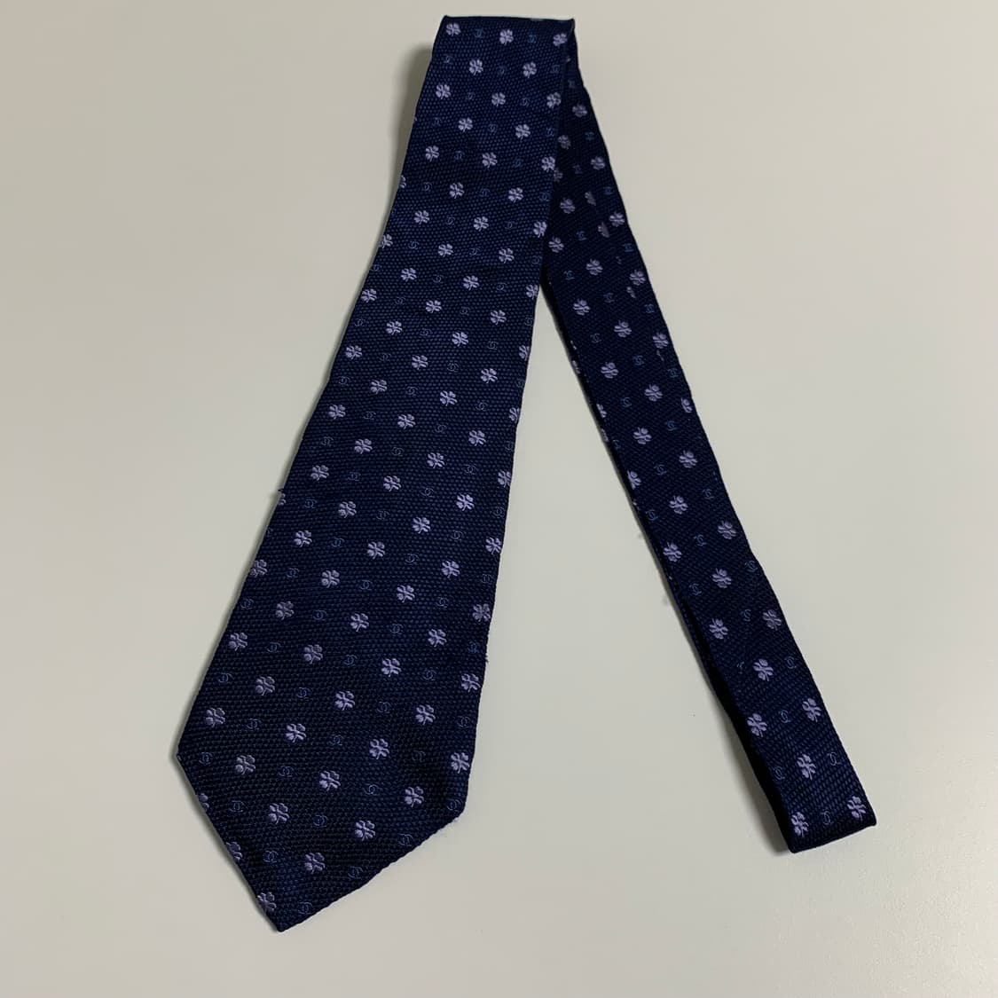 샤넬(CHANEL) 모노그램 로고플레이 명품넥타이 A등급 자카드 플라워 상품이미지9