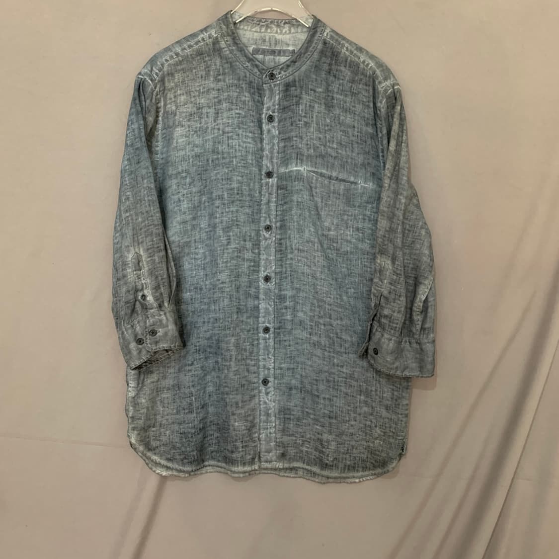 XL 시리즈 린넨 피그먼트 워싱 7부 헨리넥 셔츠 남방 상품이미지1