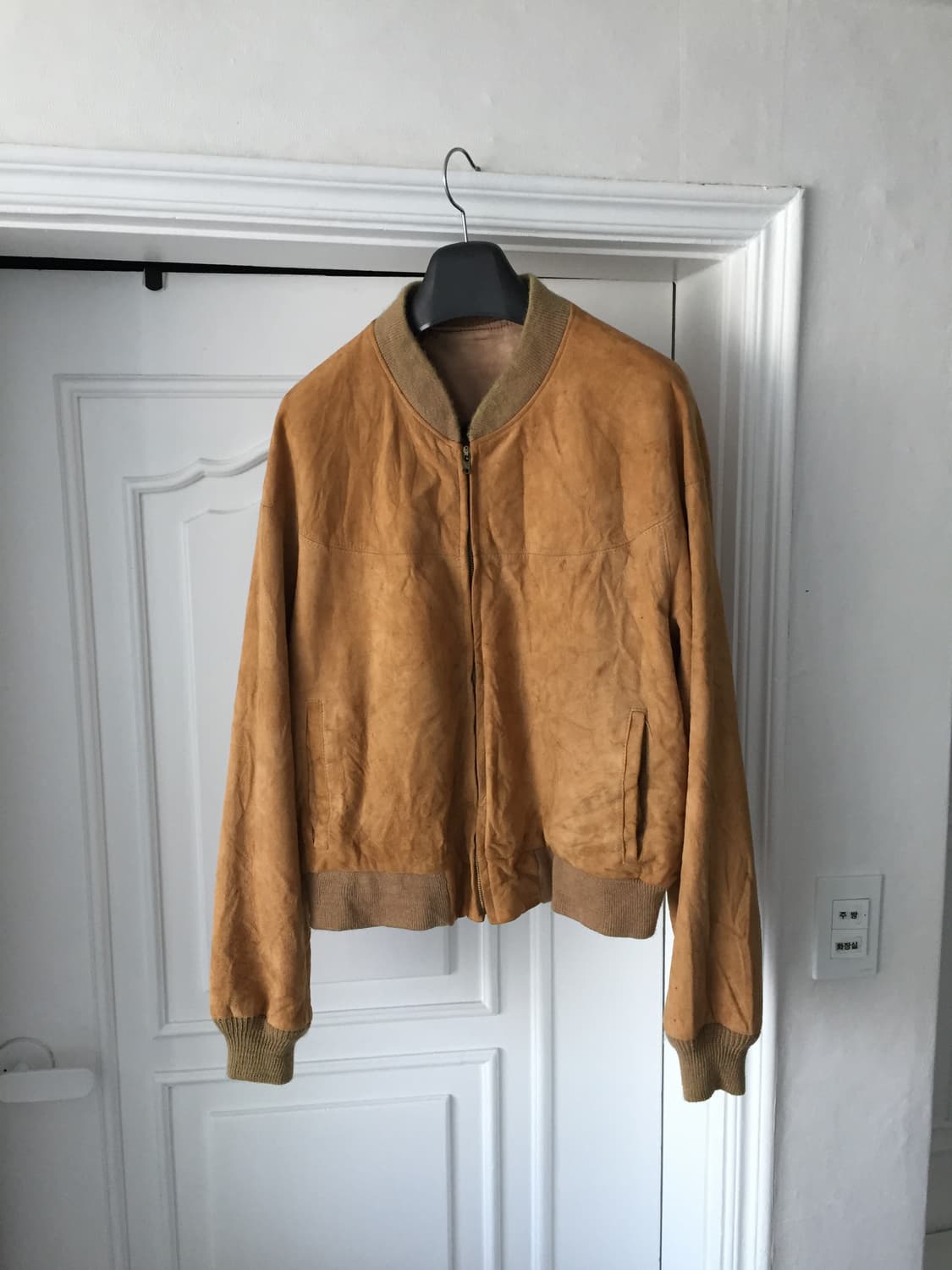 70‘s 카멜 디어스킨 레더자켓 상품이미지1