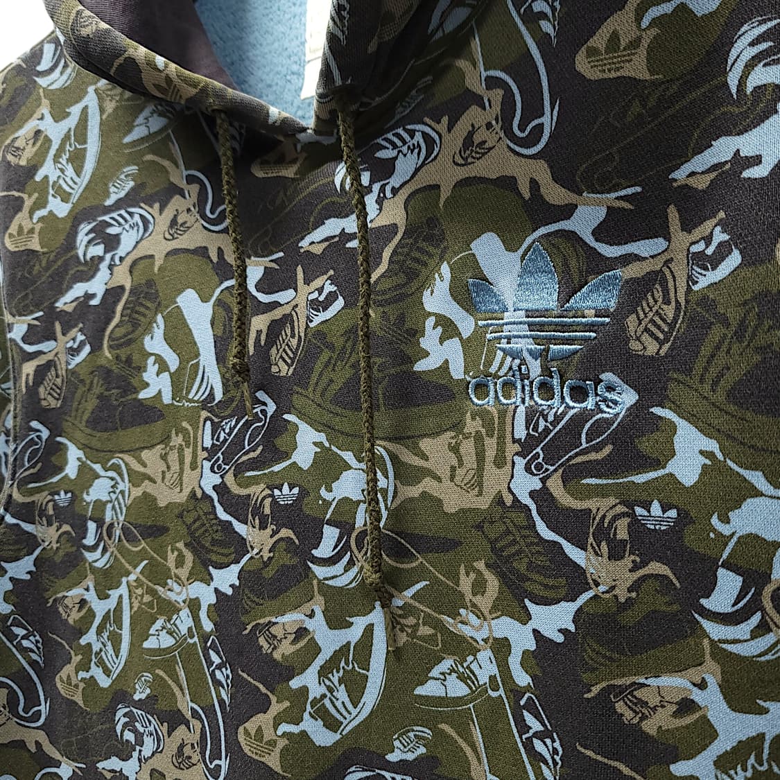 [100] 아디다스 카모플라쥬 파이어버드 올오버 기모 후드티셔츠 상품이미지5