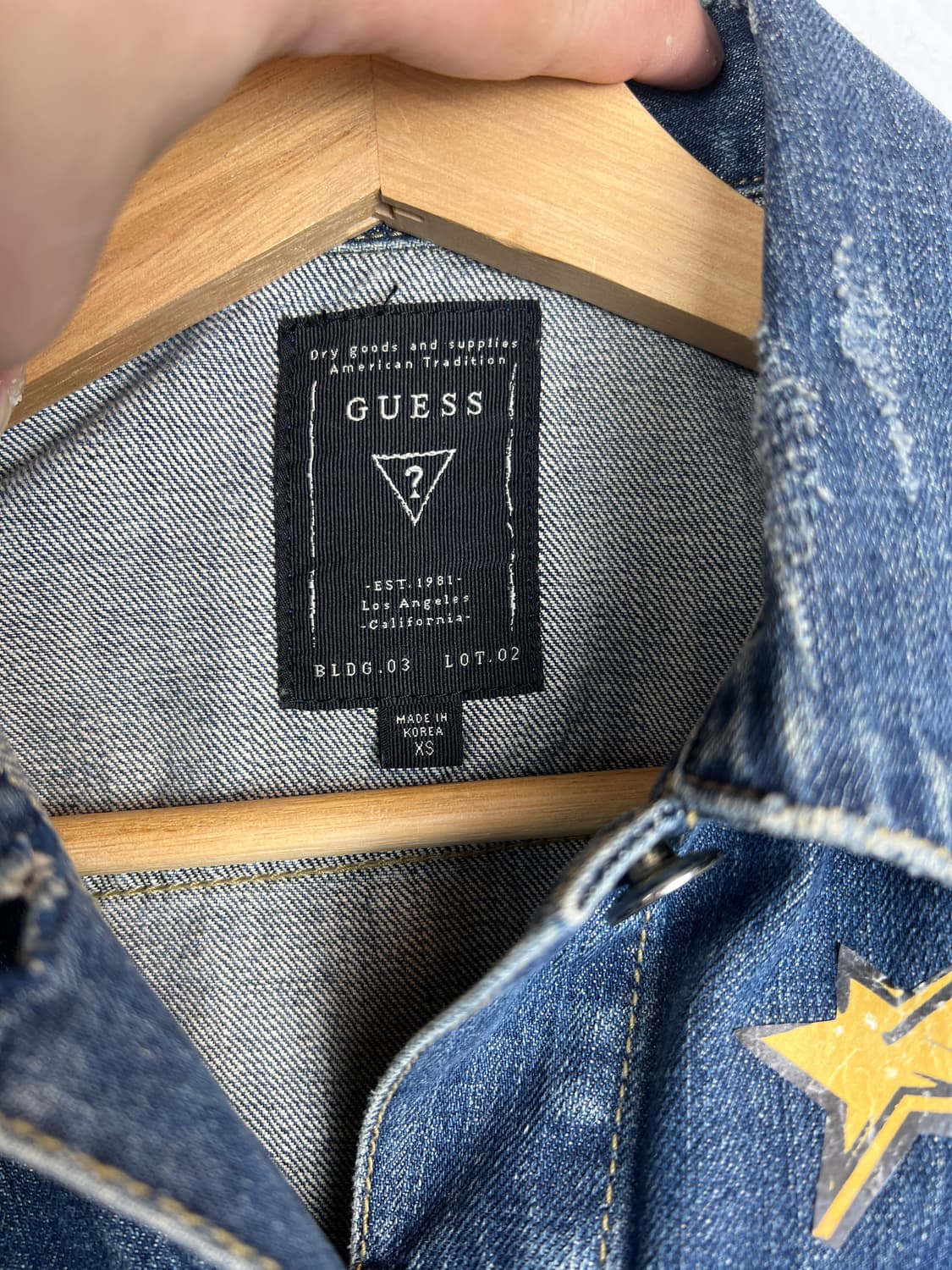 Guess 데미지 프린팅 디테일 데님 자켓 XS 상품이미지3