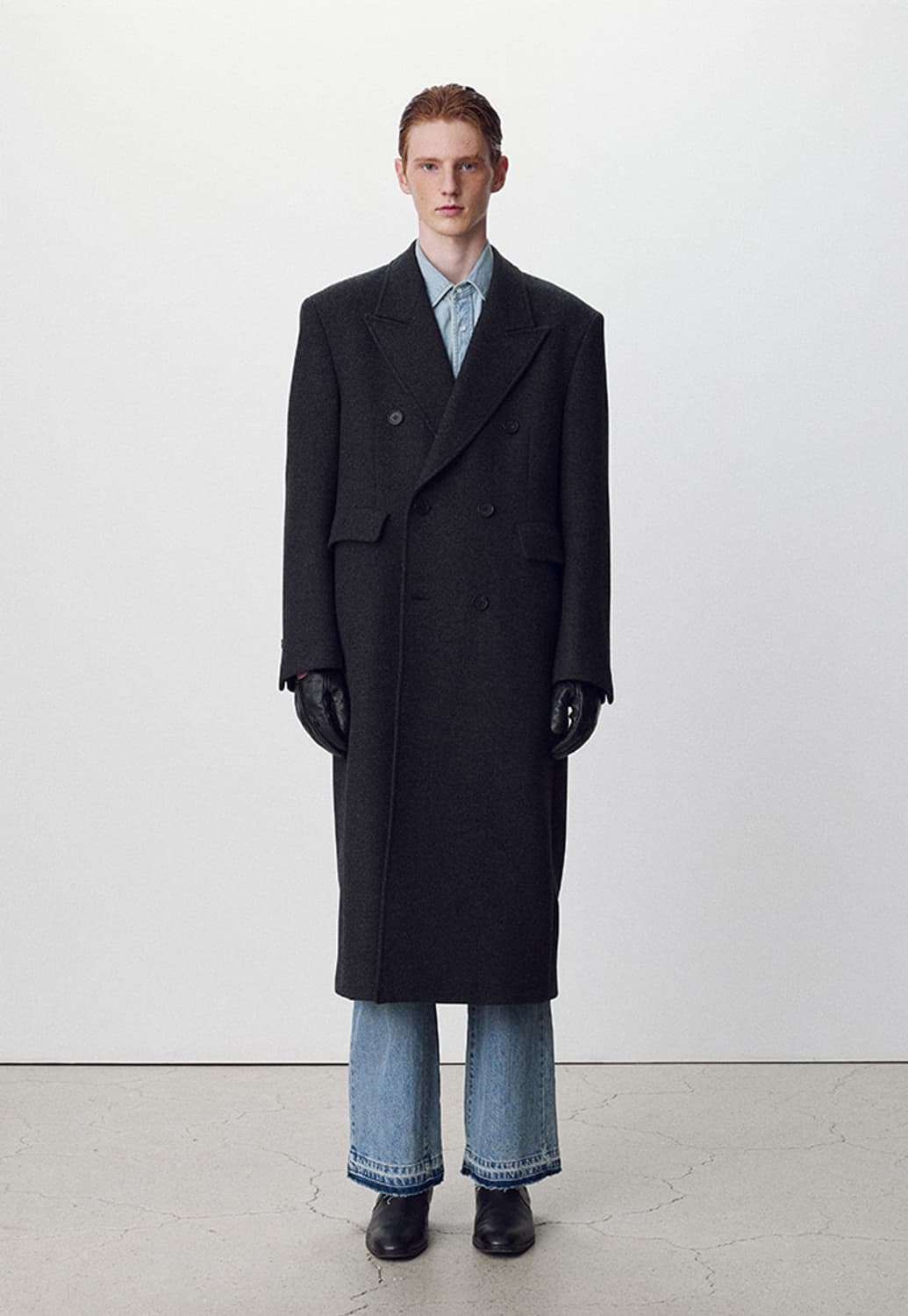 토니웩 헤링본 더블 브레스티드 코트 다크그레이 s 상품이미지2