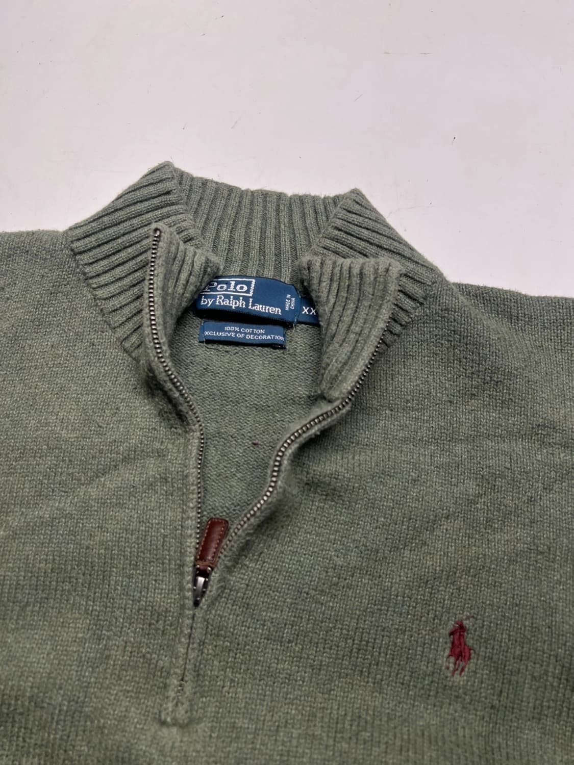 폴로 랄프 로렌 그린 코튼 하프 집업 스웨터 상품이미지2