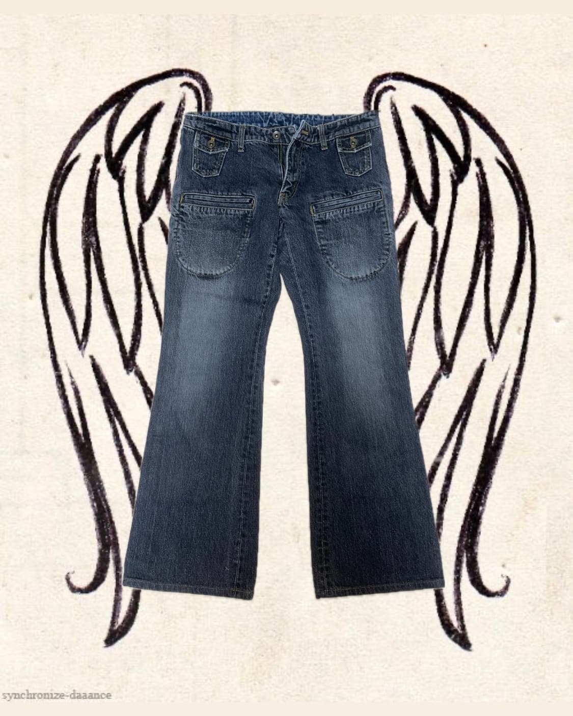 JapaneseVintage black boot cut pants 상품이미지1