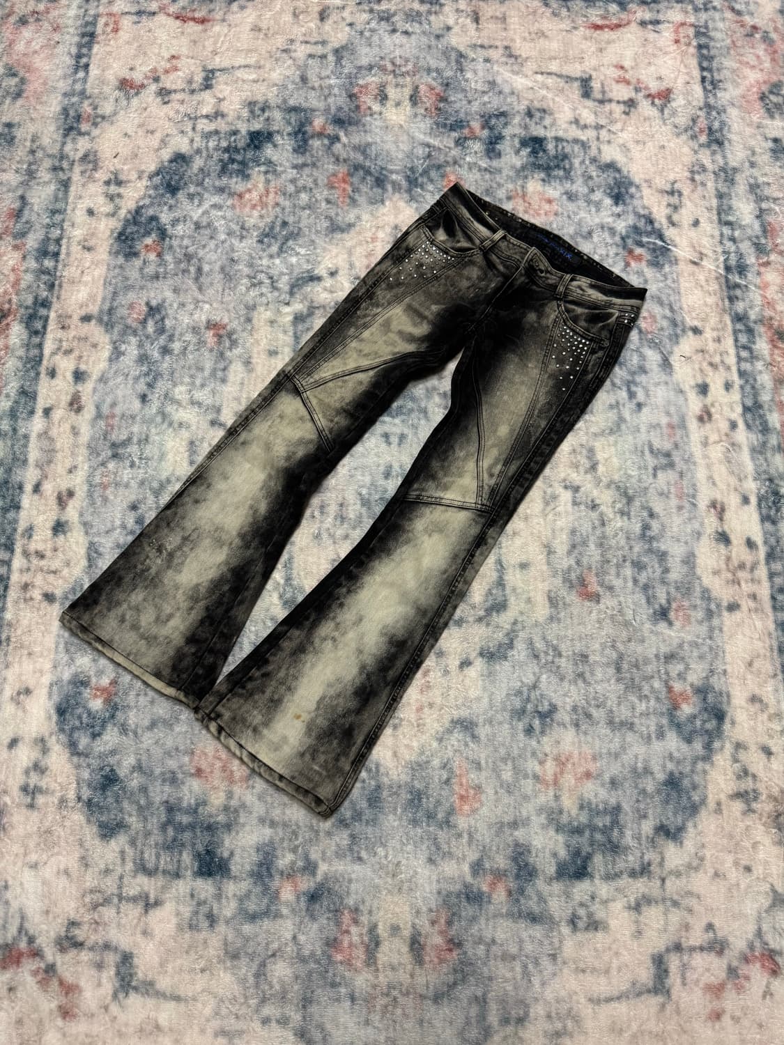 Unknown punk stud boots cut denim pants 상품이미지1