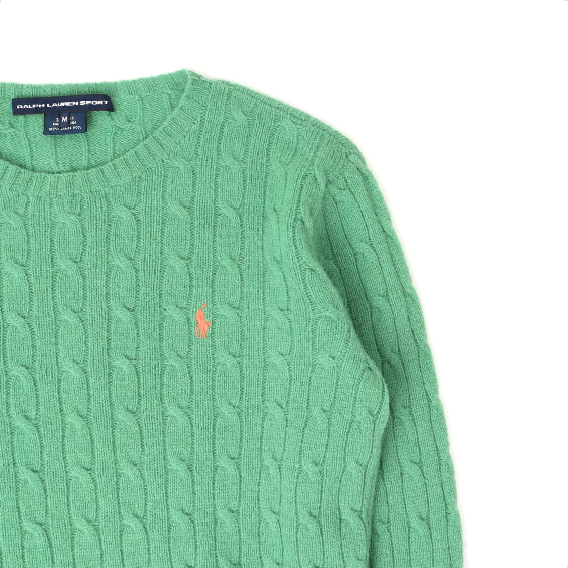 폴로 랄프로렌 그린 램스울 슬림핏 케이블 니트 상품이미지3
