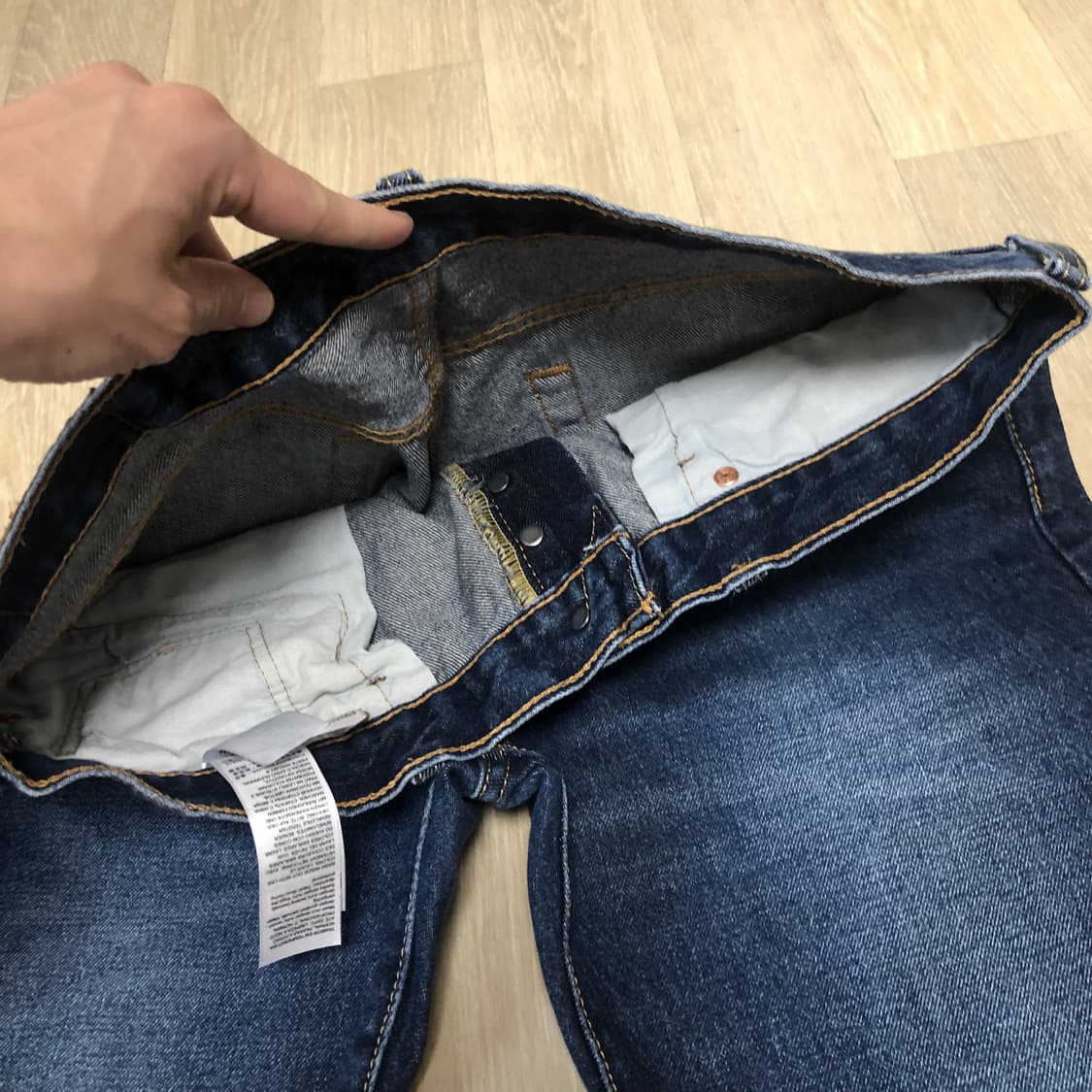 (34) 리바이스 Levi's 501 스트레이트핏 워시드 중청 데님 상품이미지5