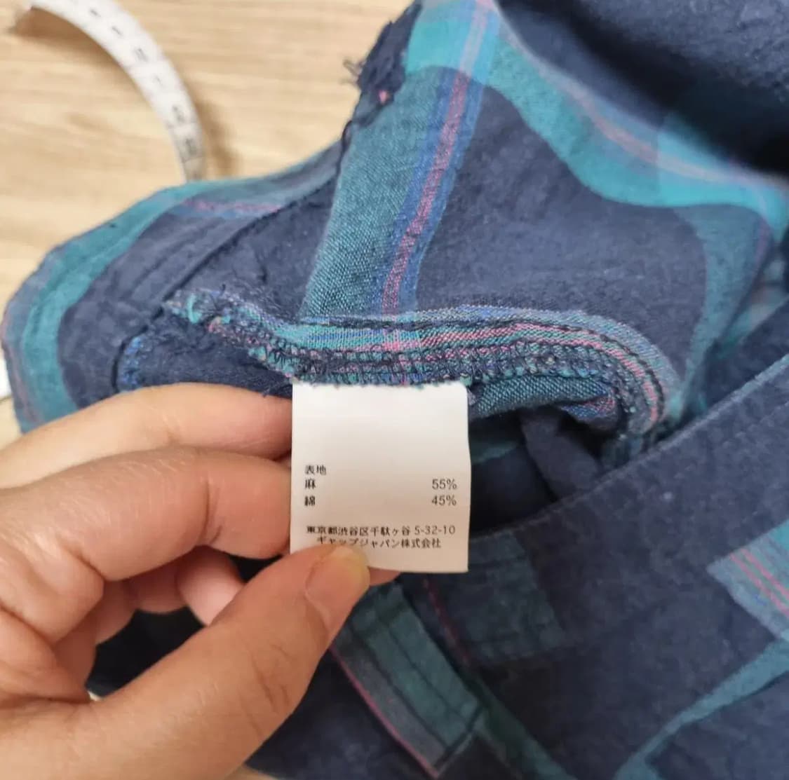 Gap 체크 린넨반바지 2 상품이미지4