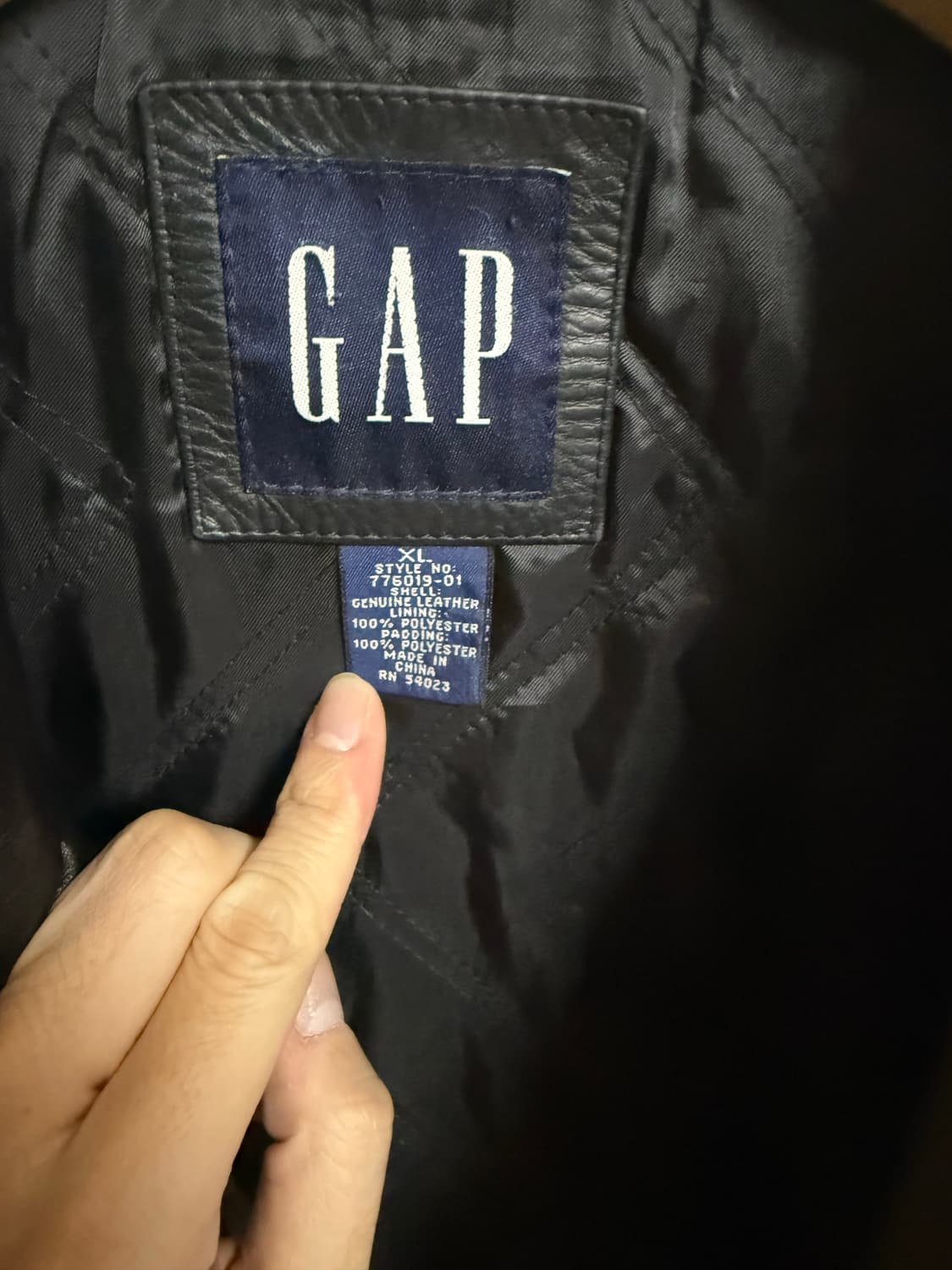 [XL] 빈티지 올드 갭 레더 자켓 블랙 상품이미지2