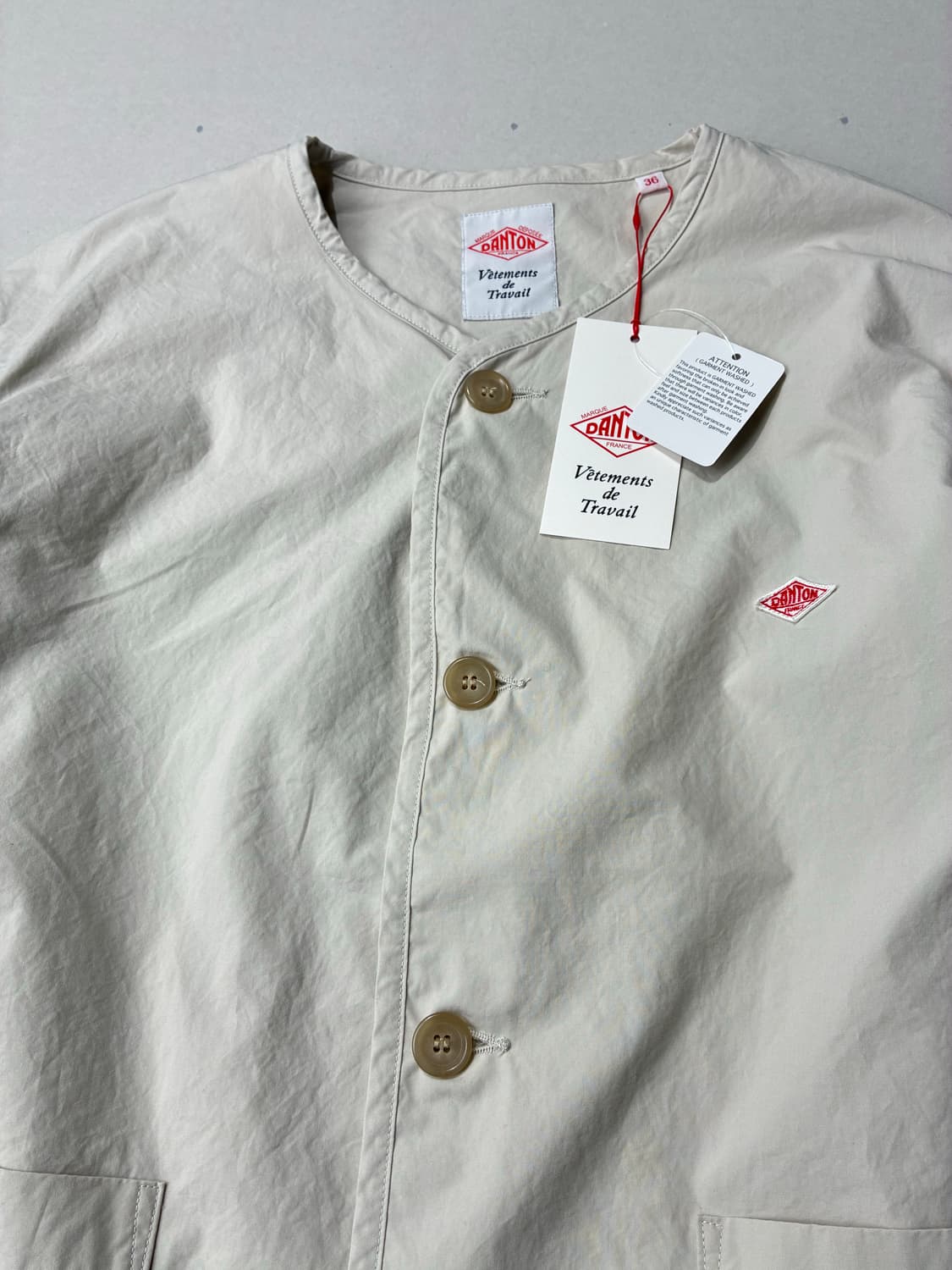 (W)DANTON 단톤 코튼 웨더 카라리스 숏 자켓 그레이지컬러 상품이미지2