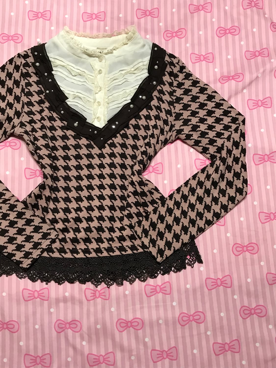 엑시즈팜 라떼맛 레이어드 블라우스 상품이미지2