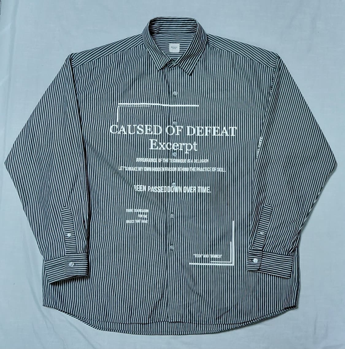 [L] 브라우니 빈티지 스트라이프 타이포그래피 오버핏 셔츠 상품이미지2