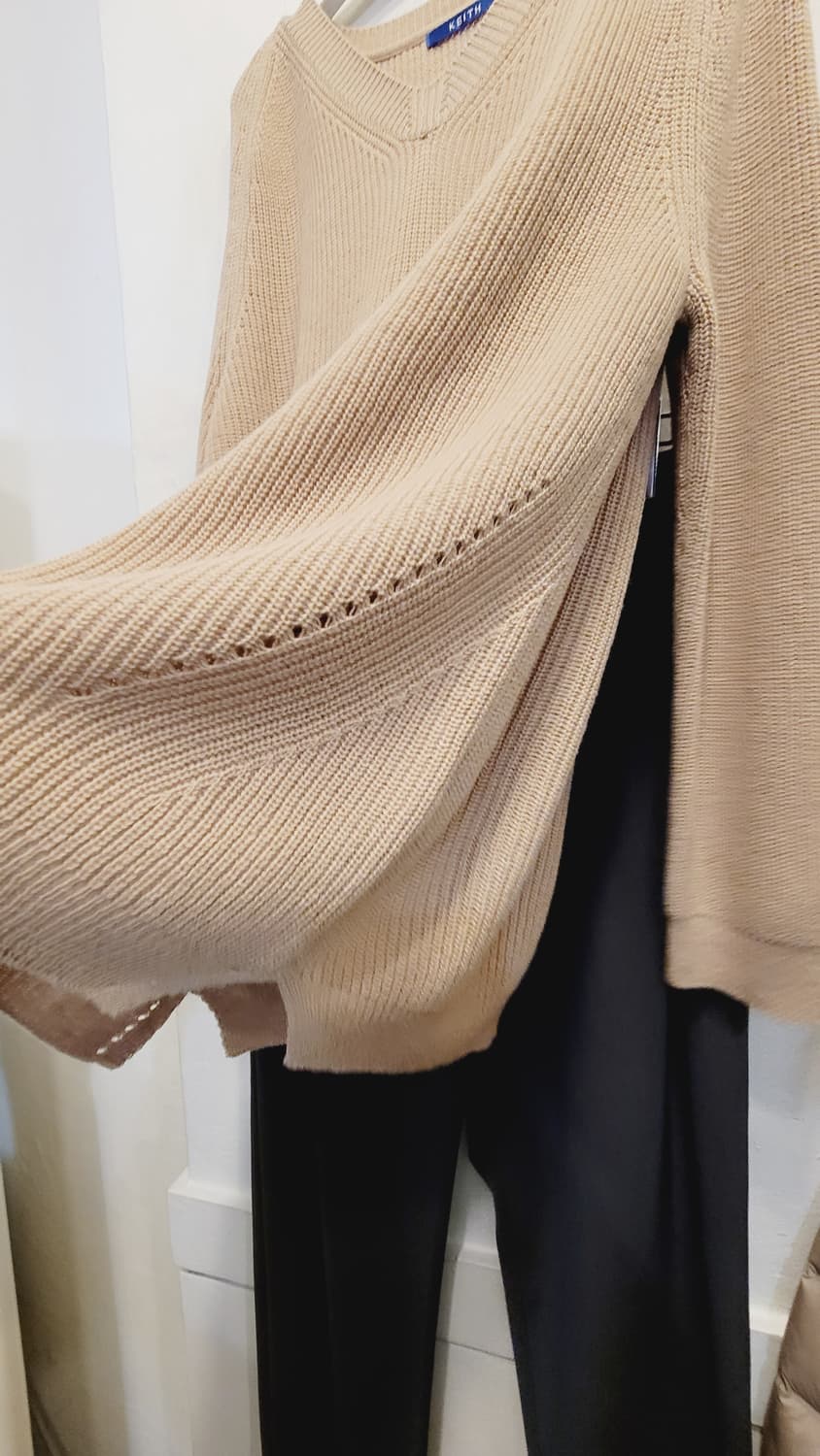 키이스 순모 베이지 니트 상품이미지3