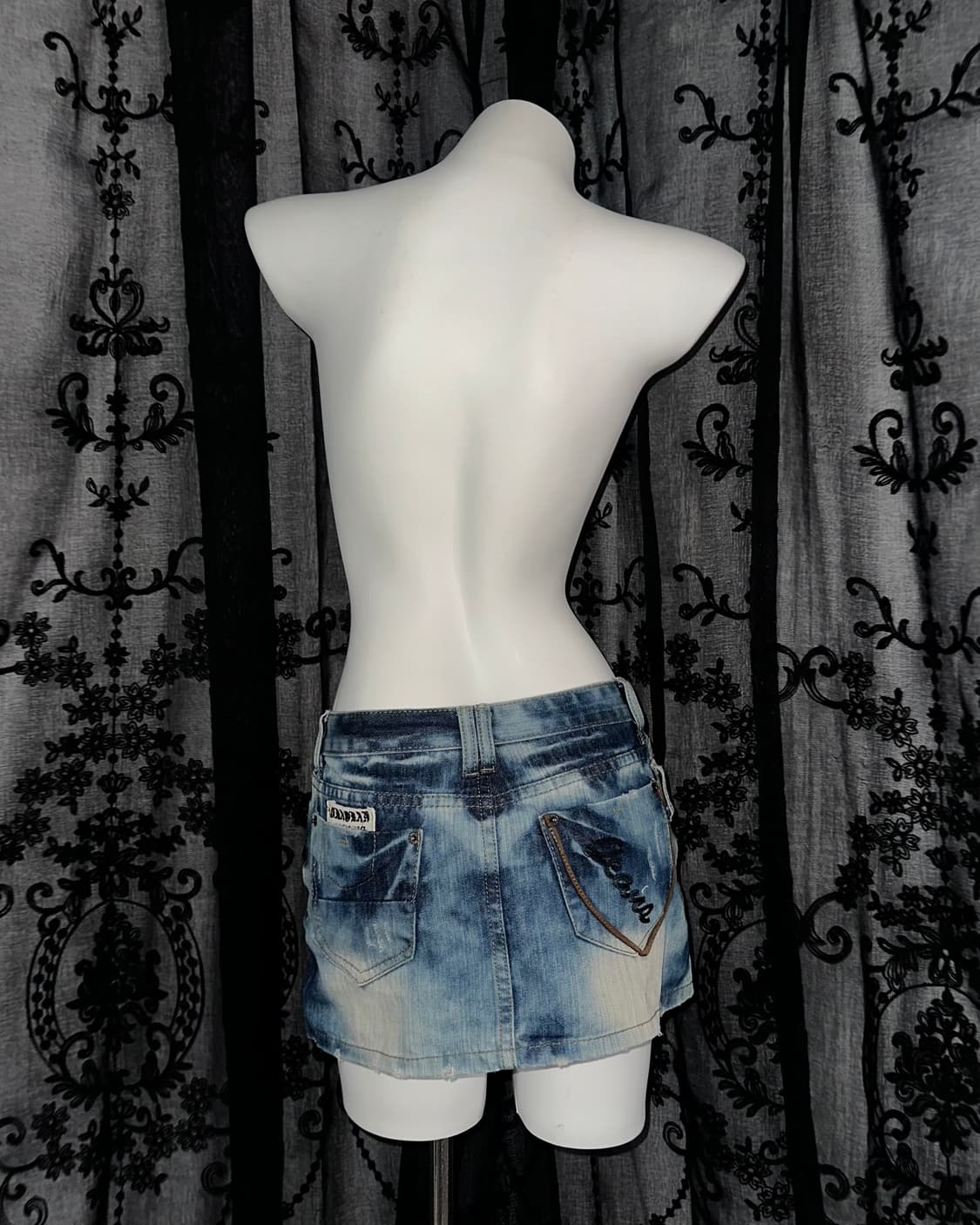 vintage wash denim mini skirt 상품이미지3