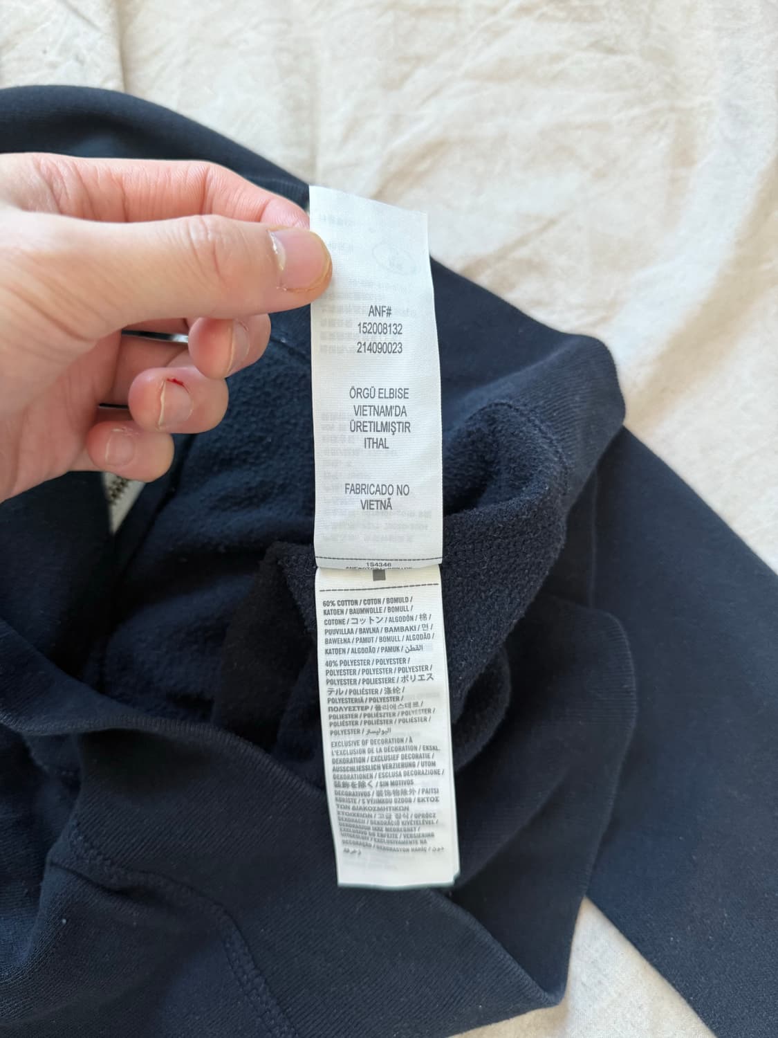 아베크롬비 중앙 자수 로고 블랙 후드집업 상품이미지10