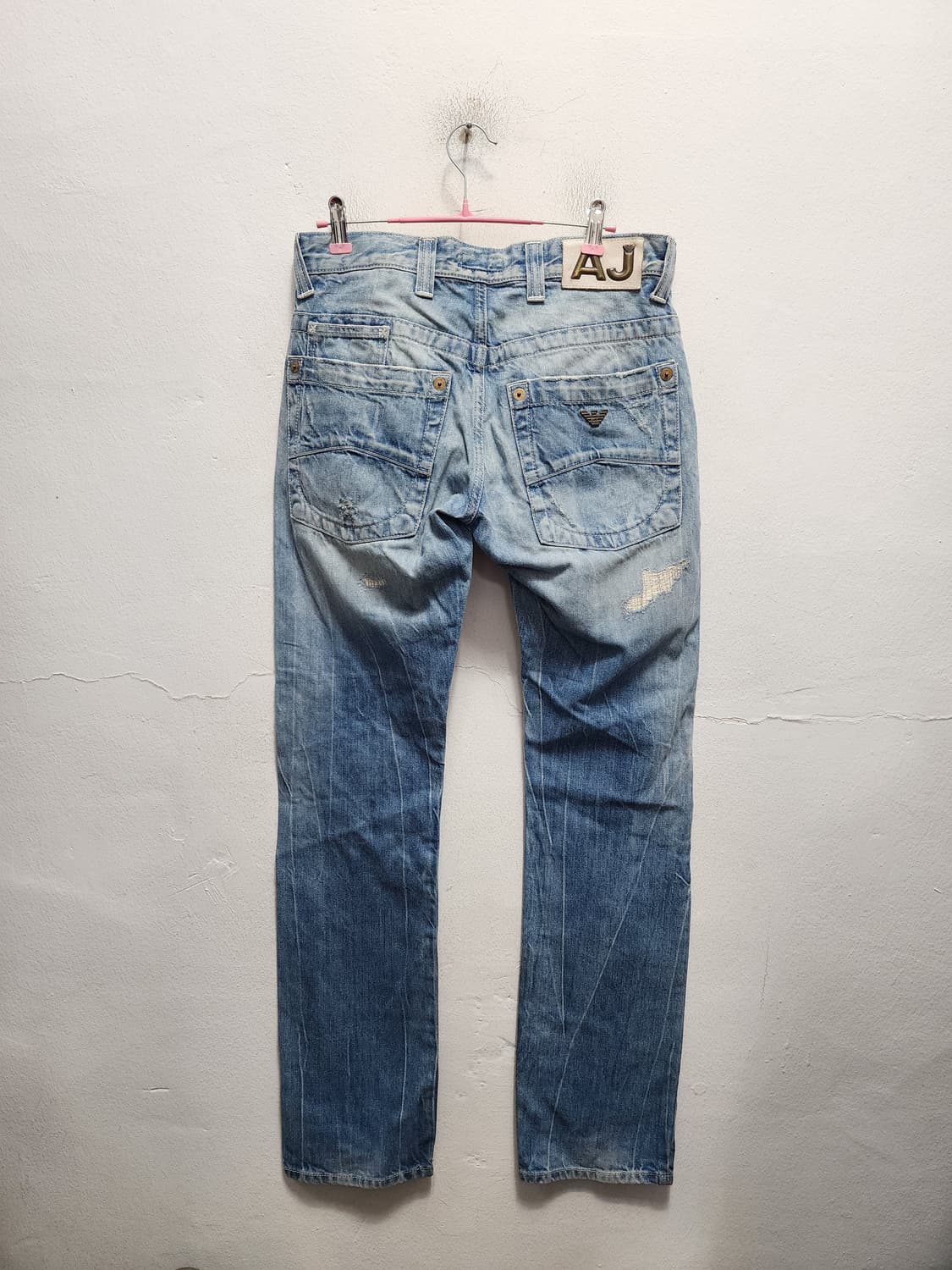 아르마니 AJ 데미지 스틸로고 디트로이드 청바지 상품이미지2