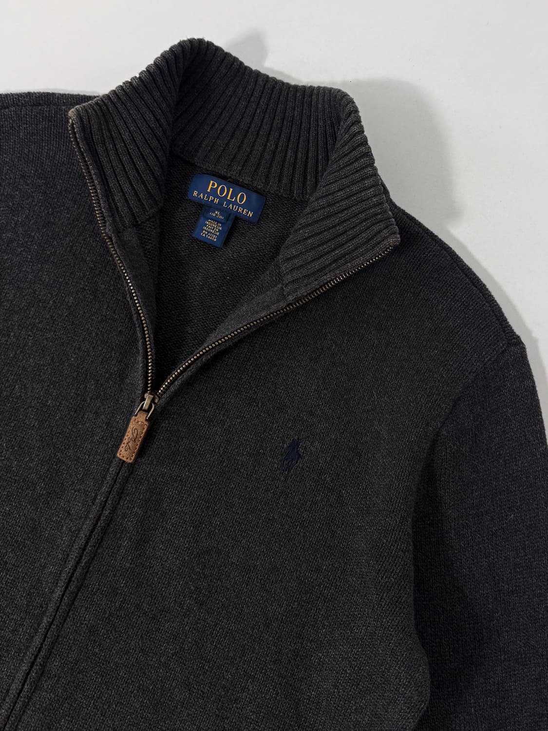 폴로 랄프로렌 신형 루즈핏 딥그레이 니트 집업 상품이미지3