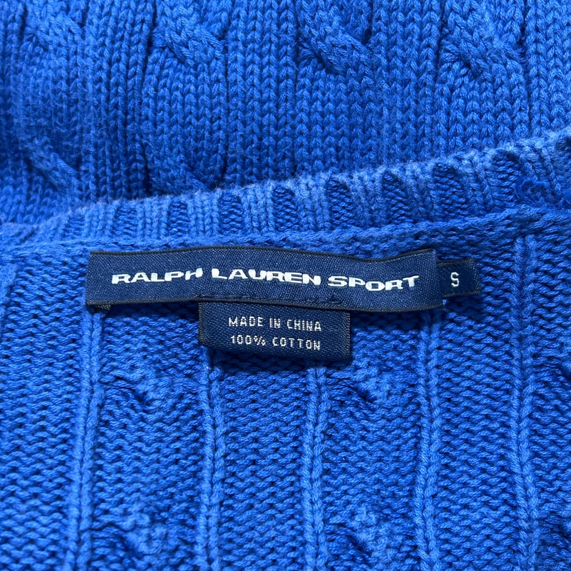 폴로 랄프로렌 브이넥 꽈배기 니트 블루 코발트블루 S  상품이미지7