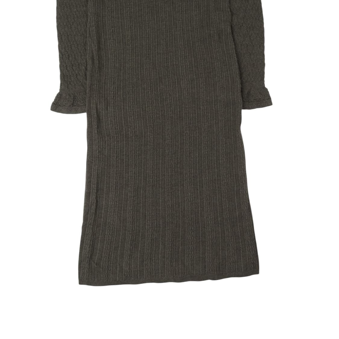 폴로 랄프로렌 카키 엑스트라파인 메리노울 니트 롱 원피스 상품이미지4