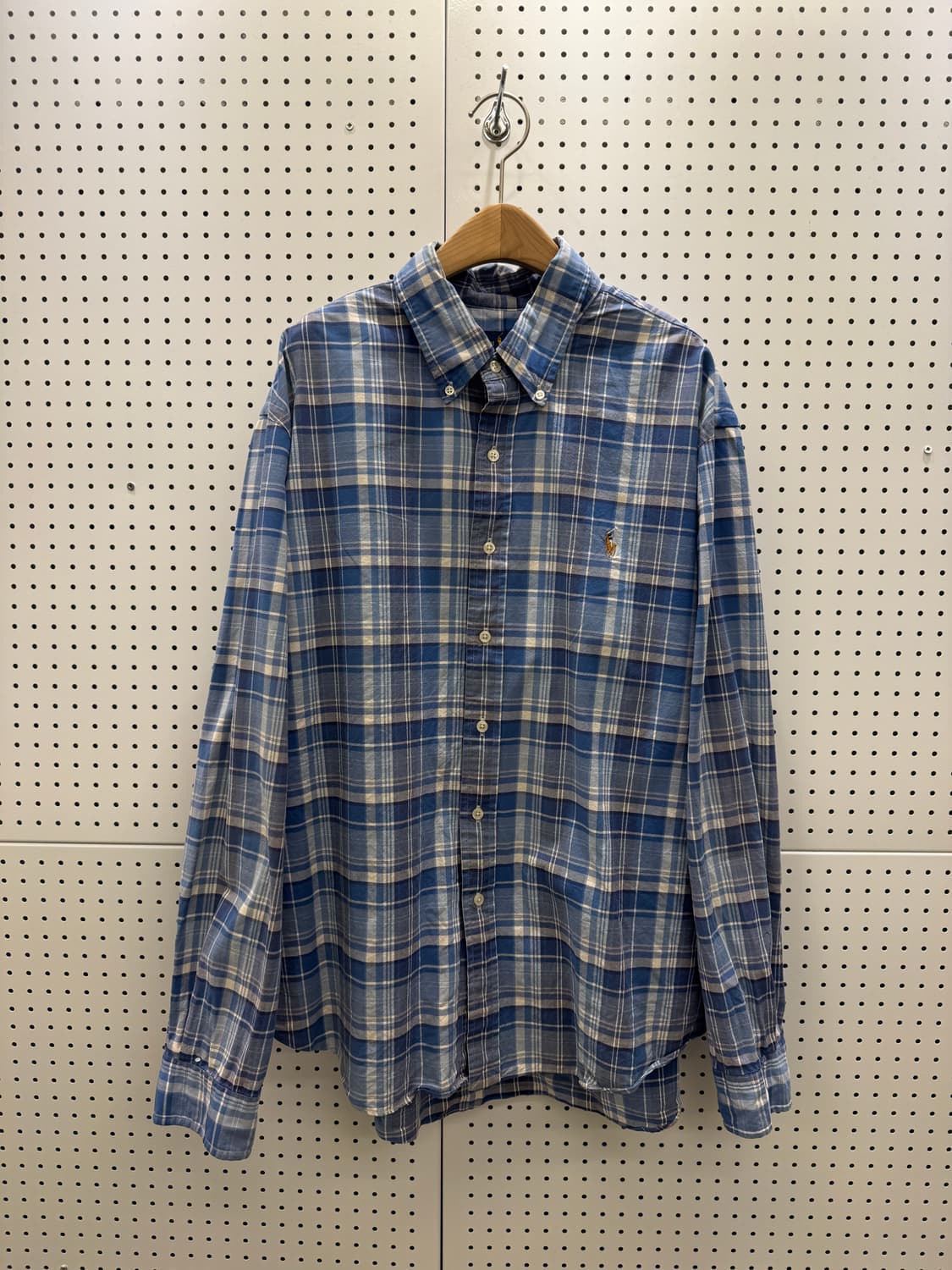 폴로 랄프 로렌 블루 체크 버튼다운 셔츠 U506 상품이미지2
