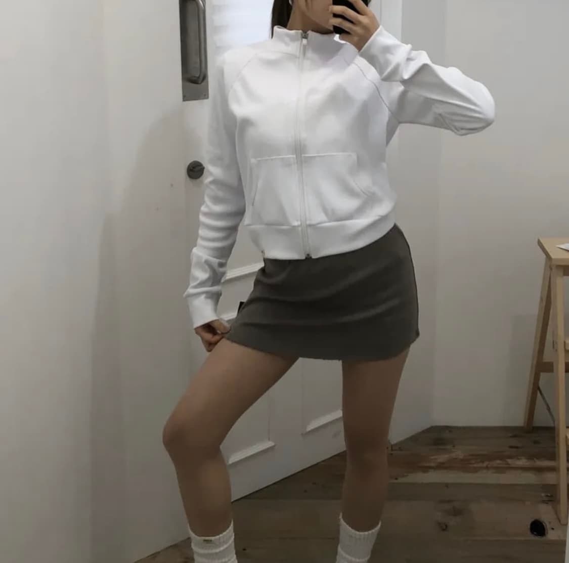 글로니 클래식 트랙 집업 G CLASSIC TRACK ZIP-UP 화이트 상품이미지2